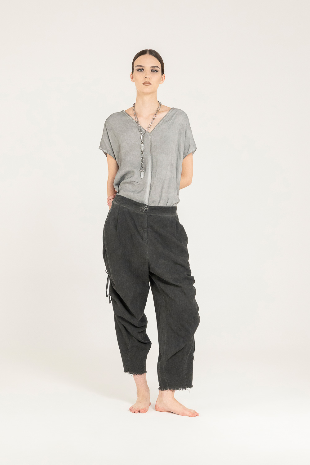 Sanctamuerte Pantaloni Loose Fit Hose Baumwolle