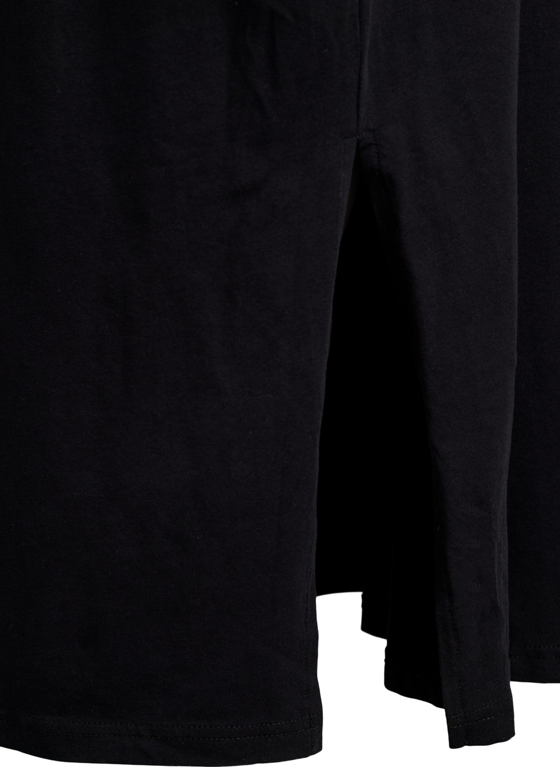 ZIZZI Dresses Midi Kleid Kurzarm V-Ausschnitt Schwarz Baumwolle