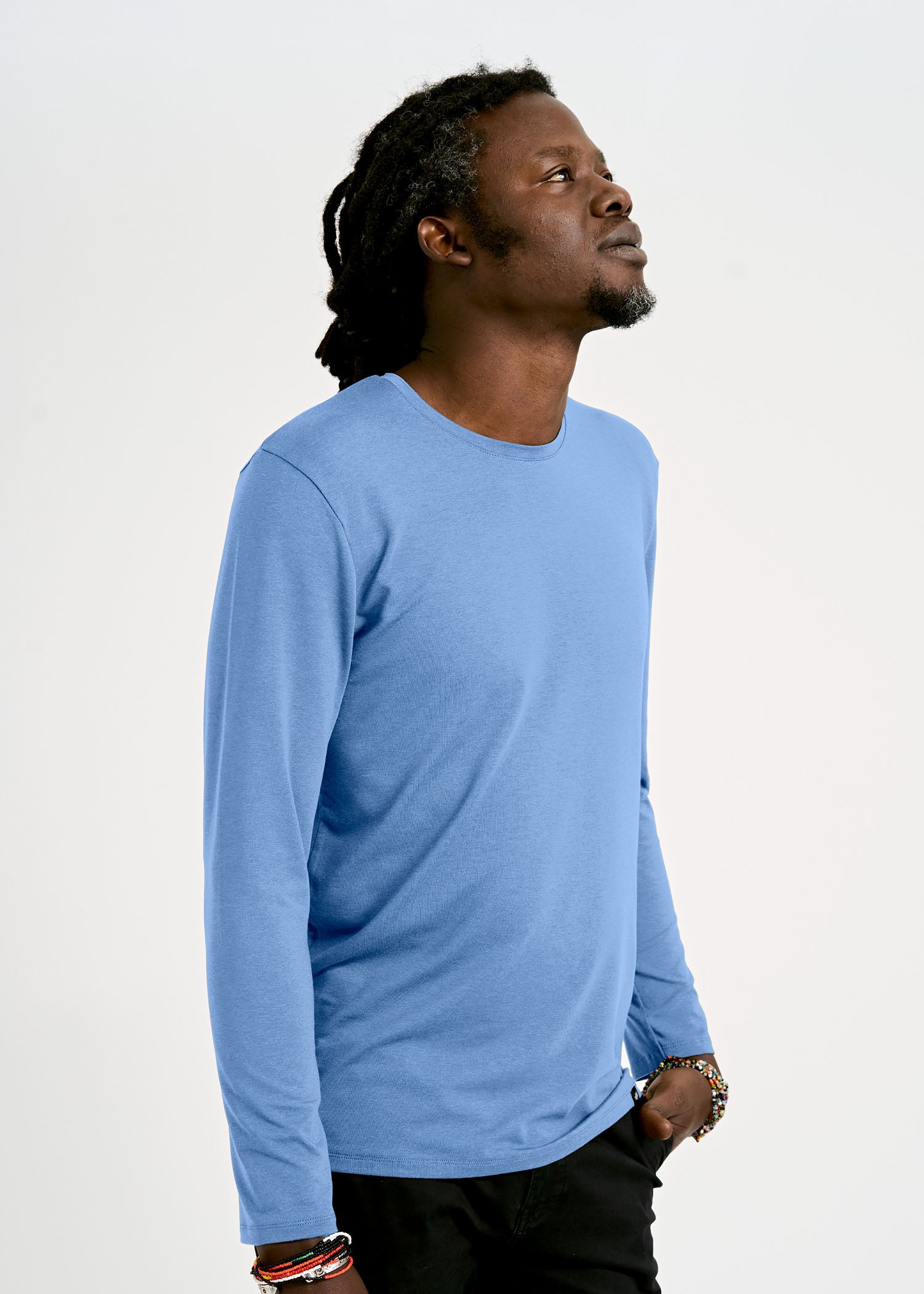 Wijld David Herren Langarmshirt Bijout Blue Slim