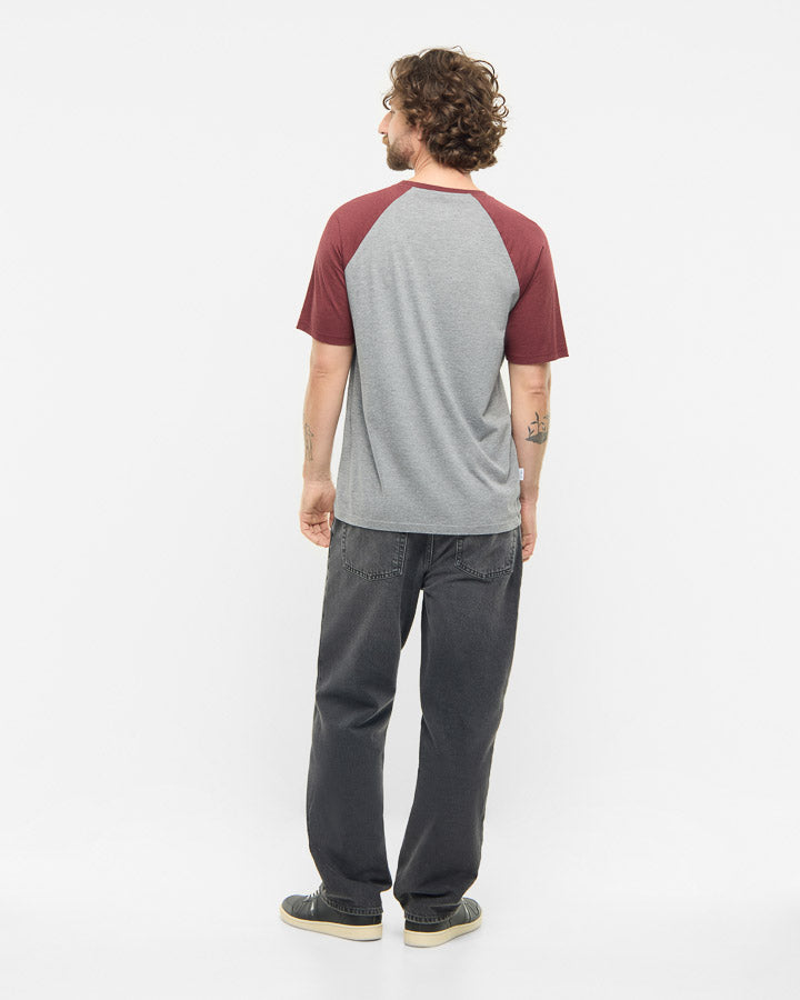 NIKIN TreeShirt Raglan Relaxed T-Shirt Coffee Bordeaux Grau