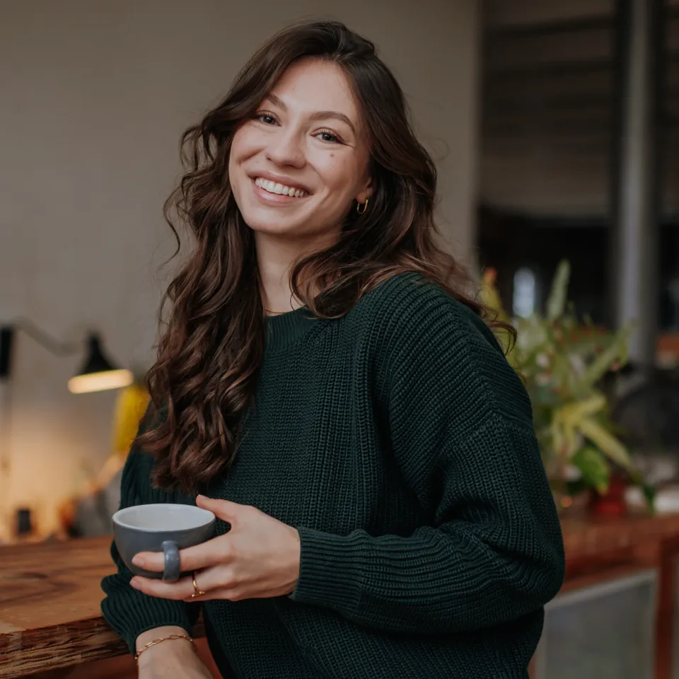 NORDLICHT Mara Grobstrick Pullover Waldgrün Oversize