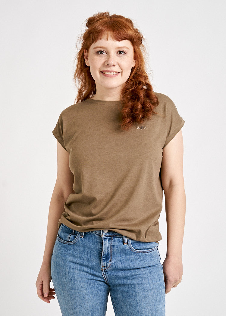 Wijld Elena WoodShirt Damen Shiitake Slim Lyocell Bio