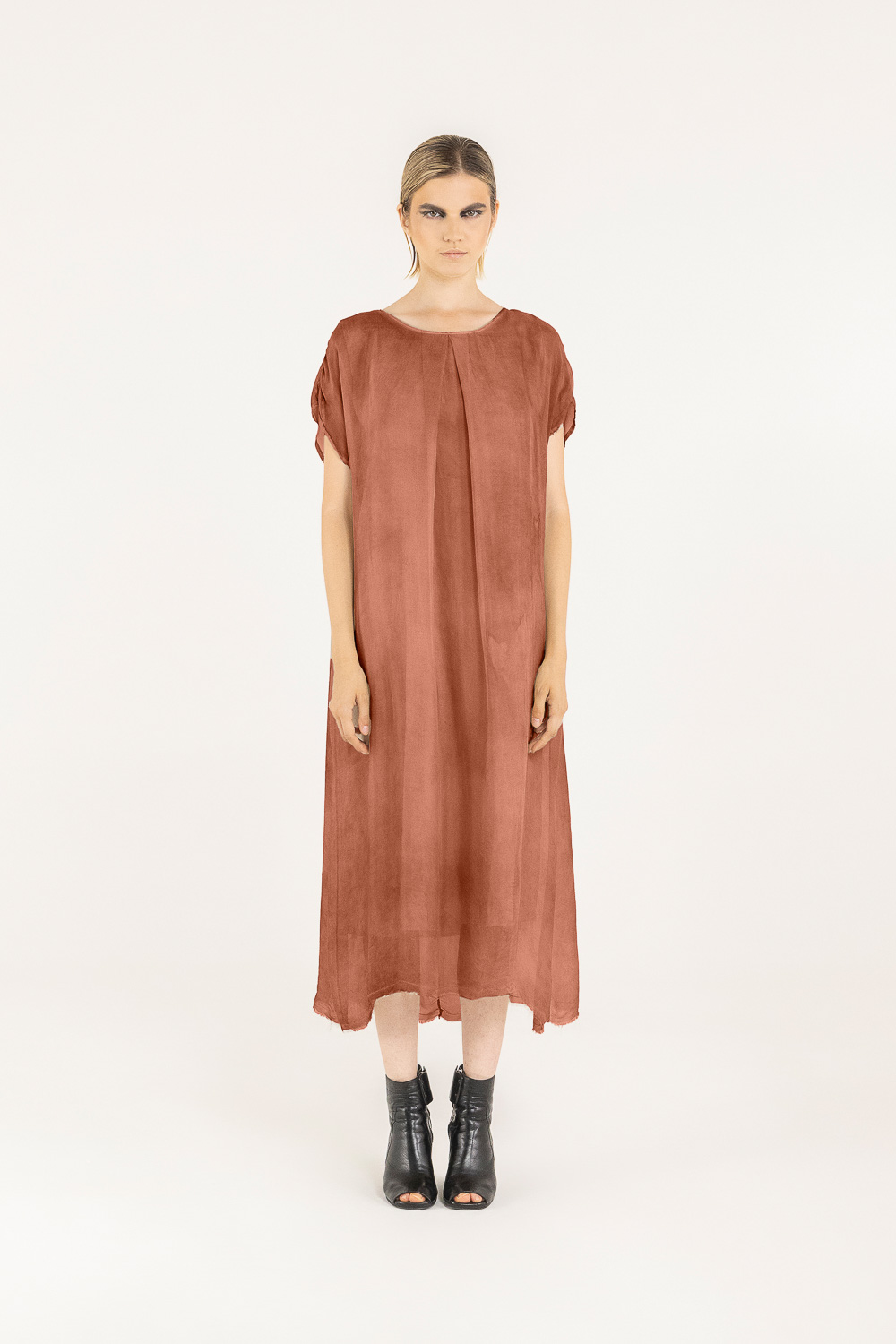 Sanctamuerte Abiti Abito Lungo Kleid Viskose-Seide lang