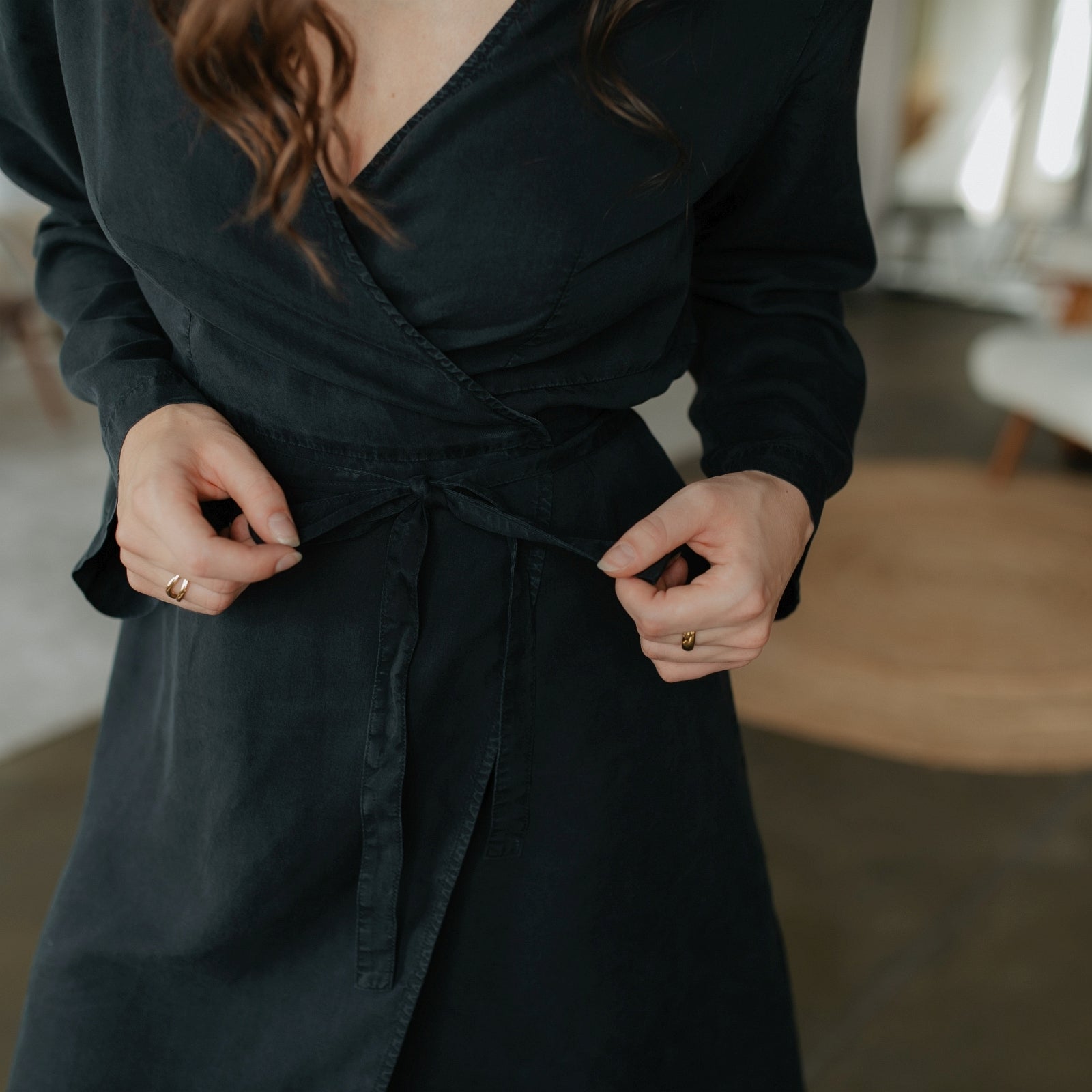 NORDLICHT Kleider Martha Wickelkleid Tencel mittellang