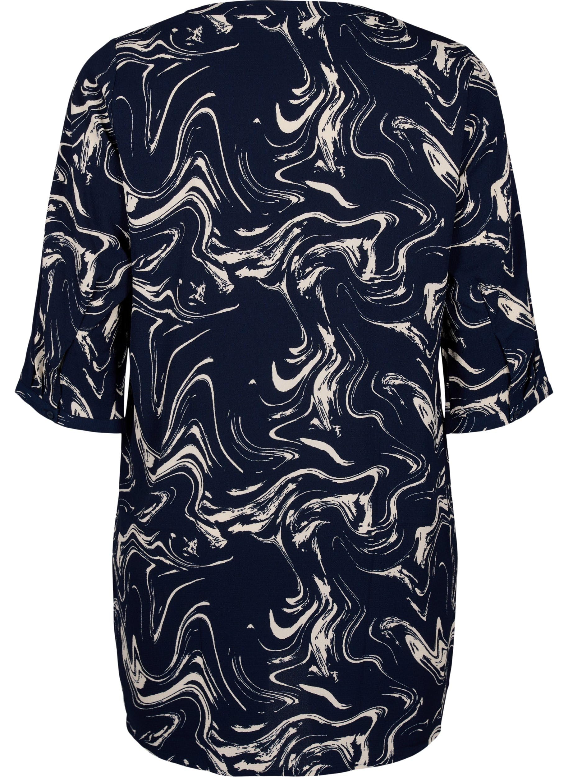 Zizzi T-Shirts Tunika Print 3/4 Ärmel Tunika
