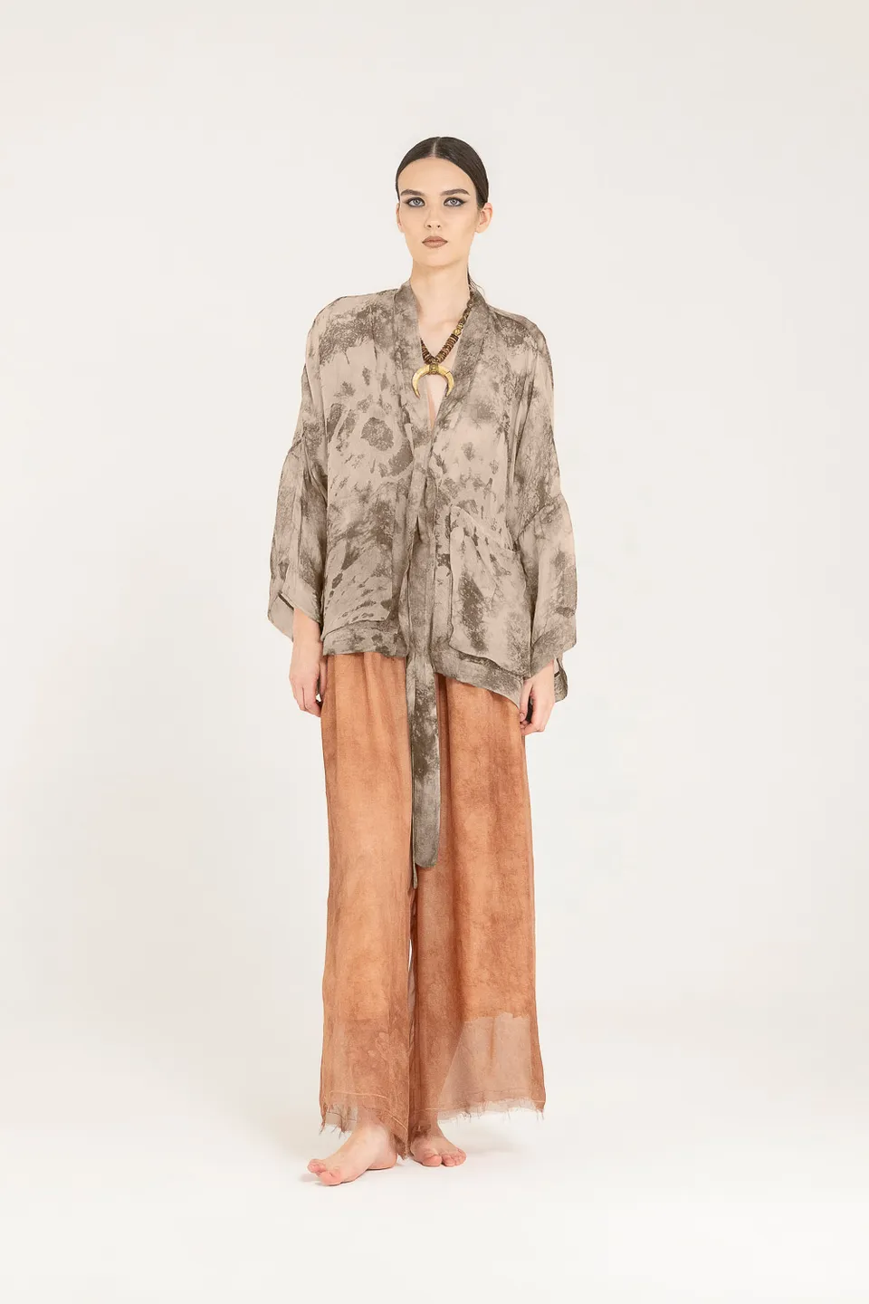 Sanctamuerte Maglieria Cardigan Kimono Viskose-Seide