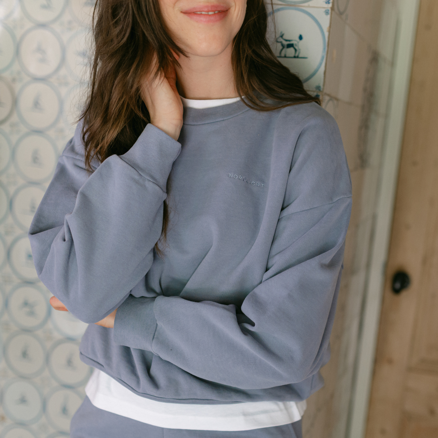 NORDLICHT Jonna Sweater Blau Bio-Baumwolle warm