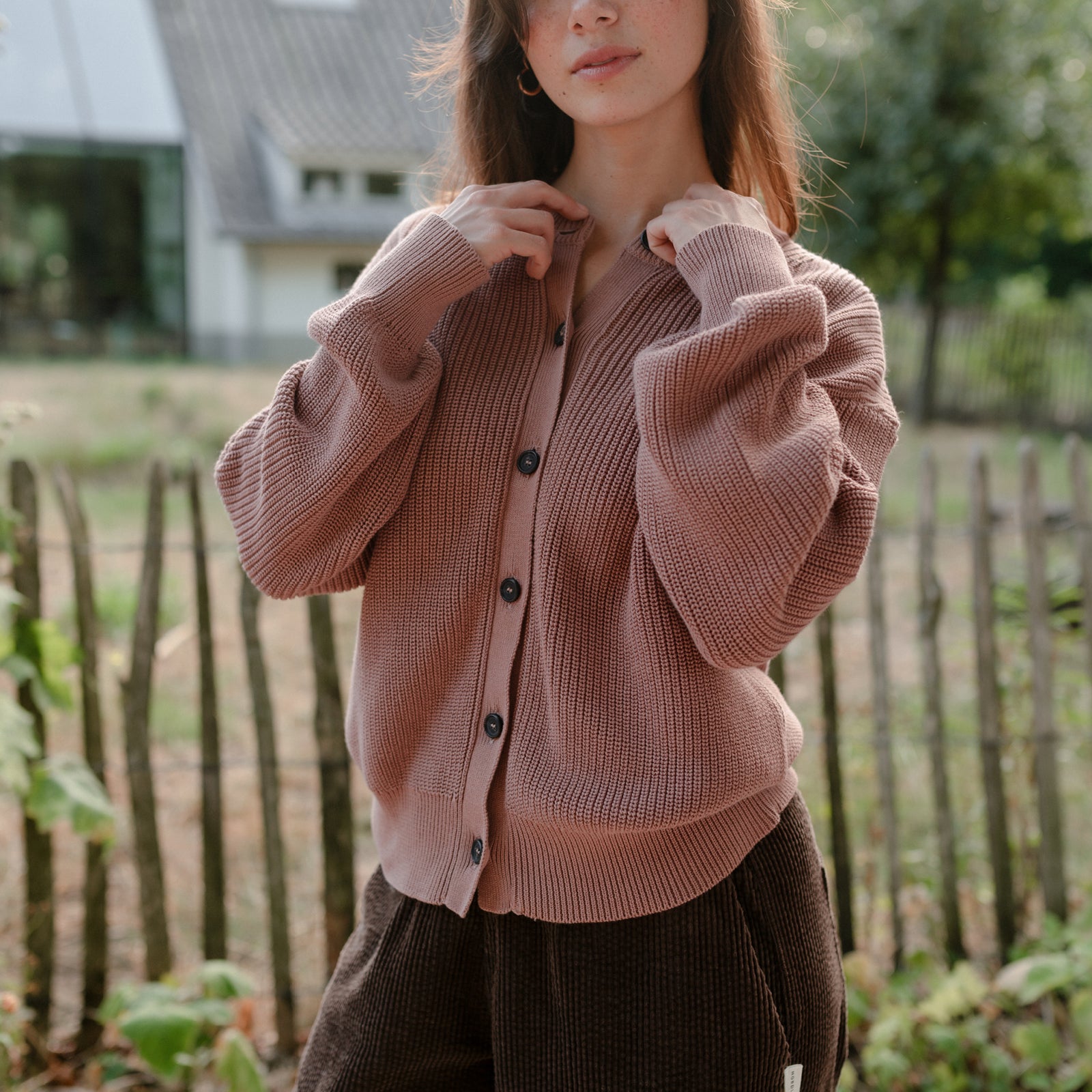 Nordlicht Romy Strickjacke Altrosa Baumwolle