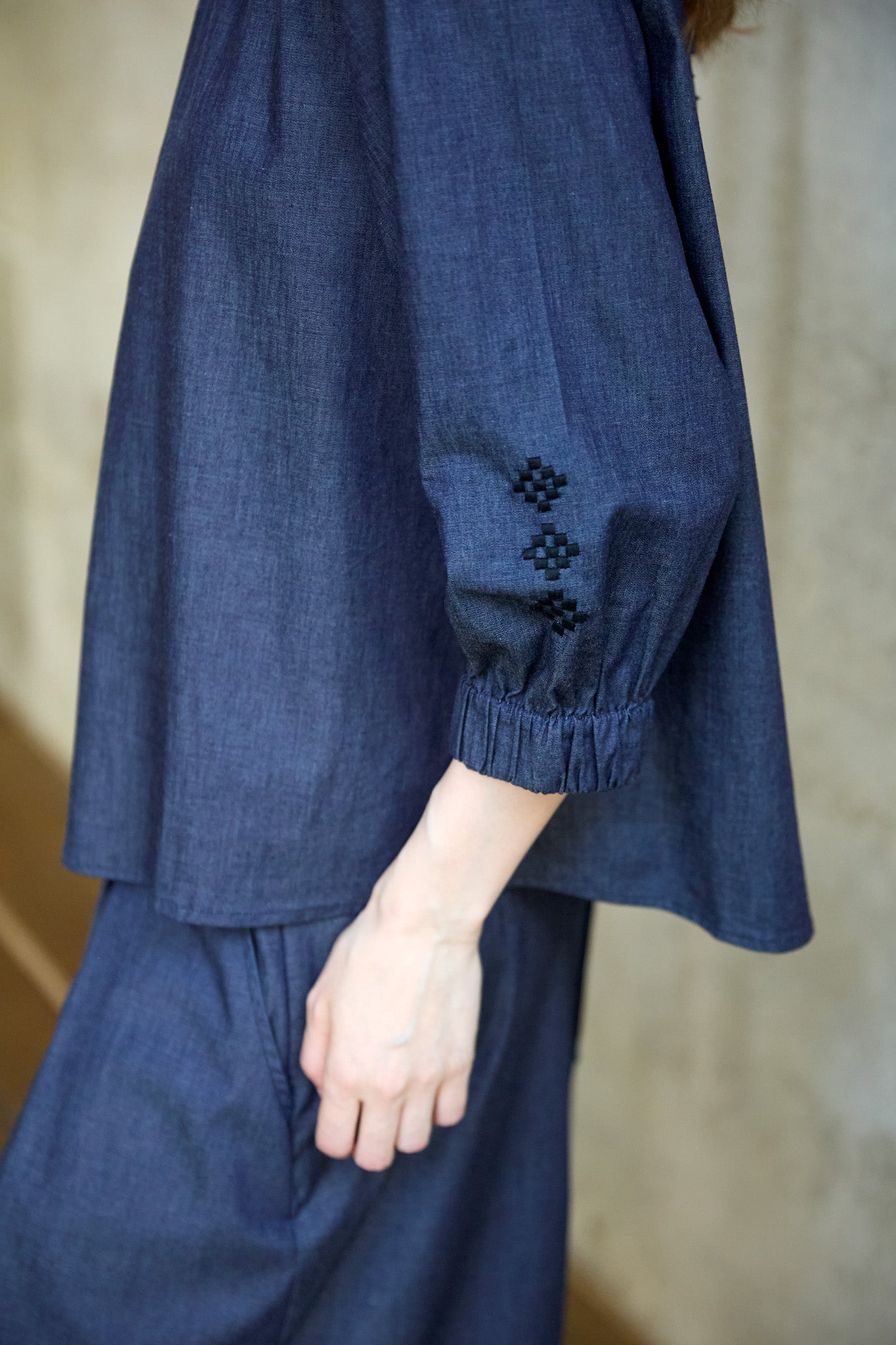Christiane Strobel ELENOR Bluse Bio-Baumwolle Dunkelblau