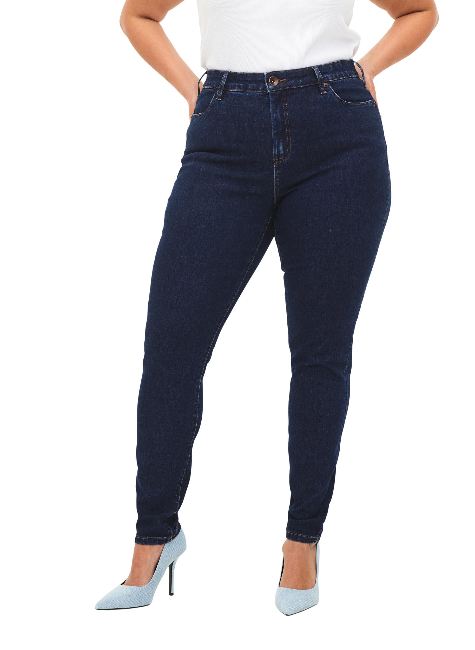 Zizzi Amy Jeans Extra Slim Hohe Taille Schwarz 50W/30L