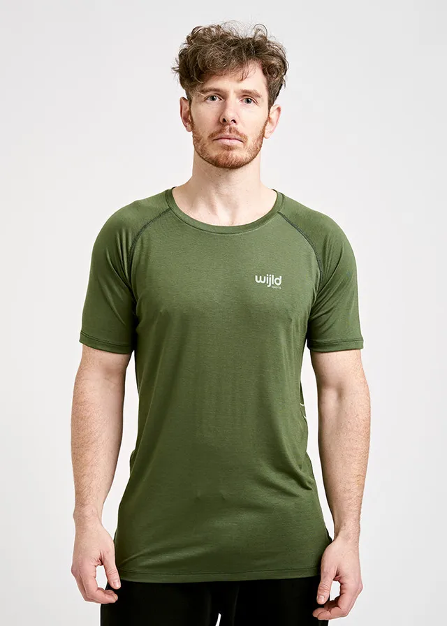 Wijld Sportshirt Olive Herren T-Shirt olive Lyocell