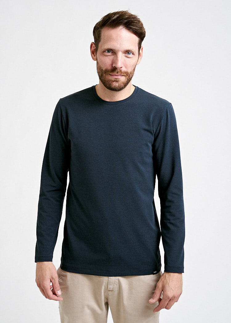 Wijld David Carbon Langarmshirt Herren Grau Lyocell