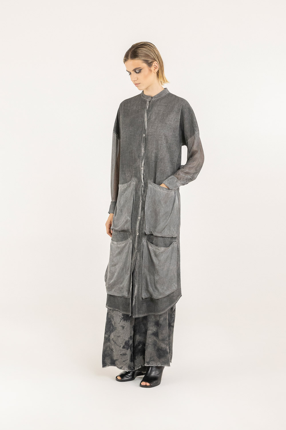 Sanctamuerte Abiti Chemisier Coreano Bluse Musselin