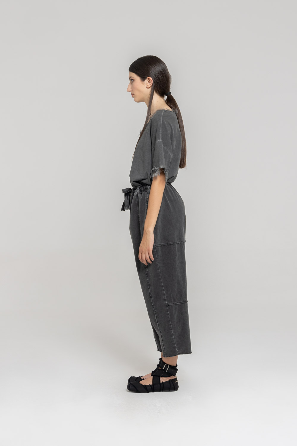 Sanctamuerte Pantaloni Semi Beggy Hose Baumwolle weit