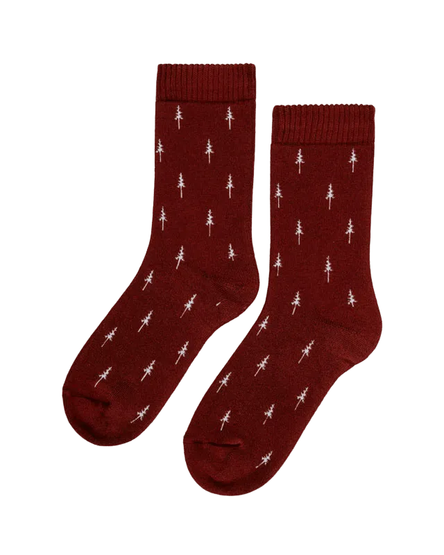 NIKIN TreeSocks Cosy Allover Socken Bordeaux Bambus