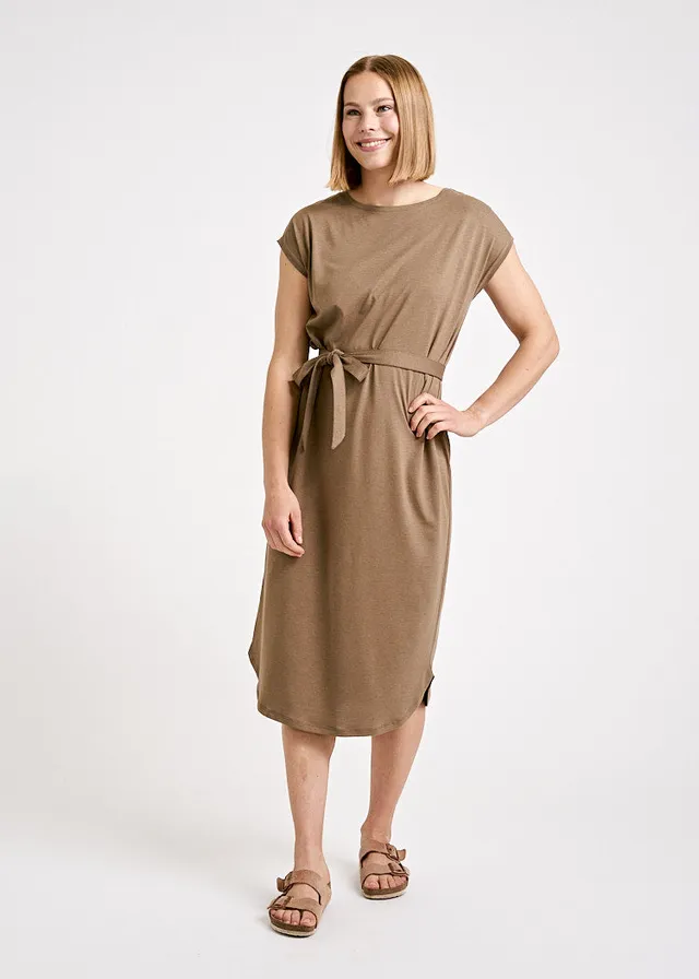 Wijld Kimono Midi-Kleid Sepia Tint Damen Sommer-Kleid