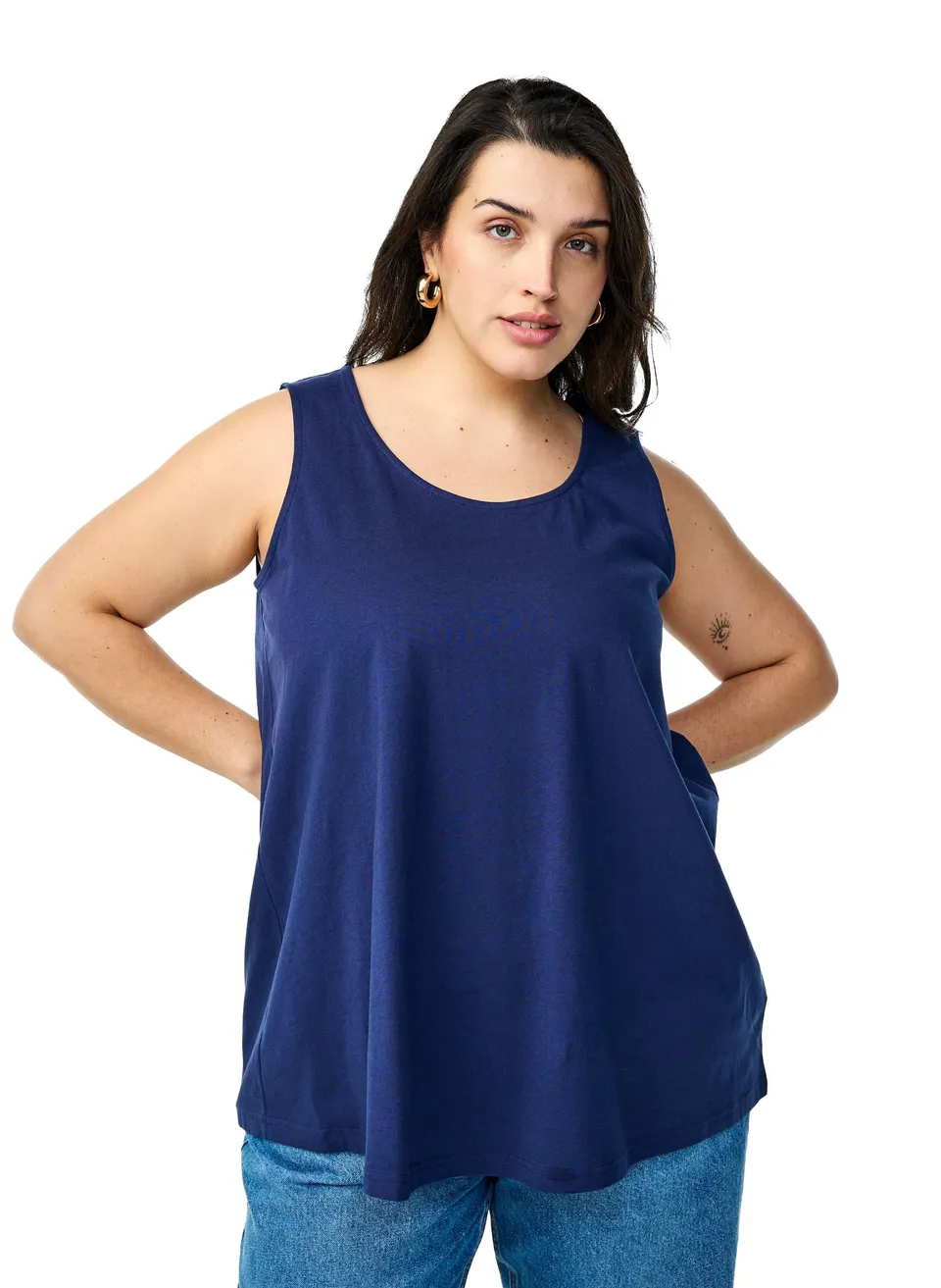 Zizzi T-Shirts Tops Top Thyme Baumwolle A-Linie