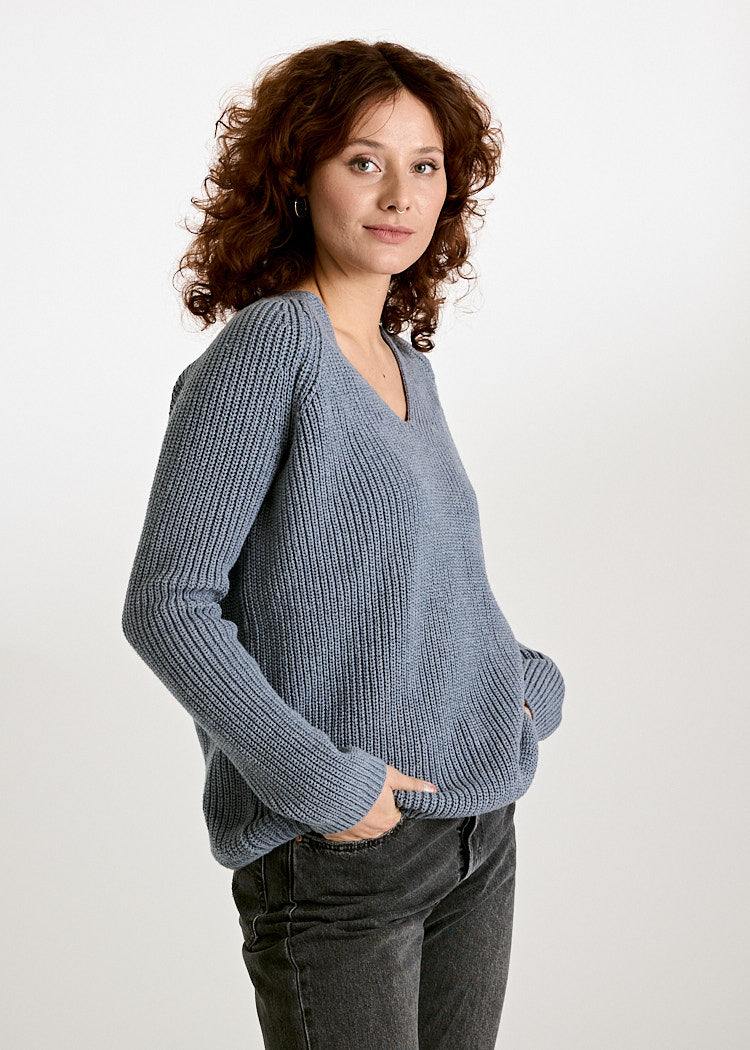 Wijld Mina Strickpullover Damen Ultramar Bio-Baumwolle