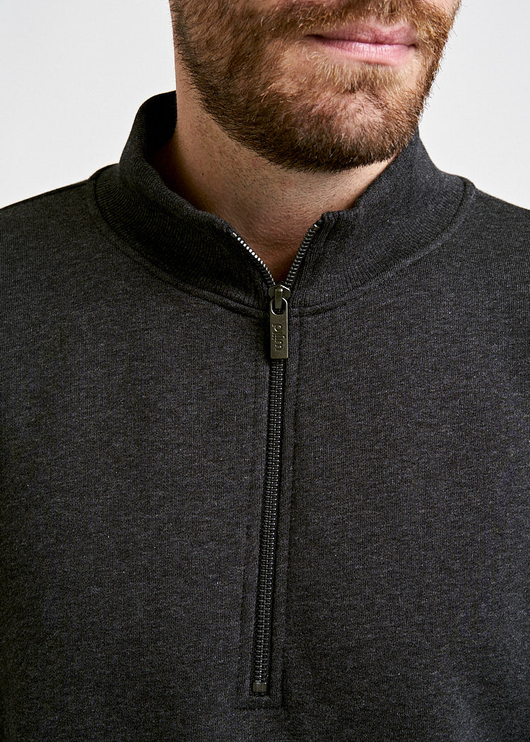 Wijld Troyer Herren Sweater mit Reißverschluss Anthrazit