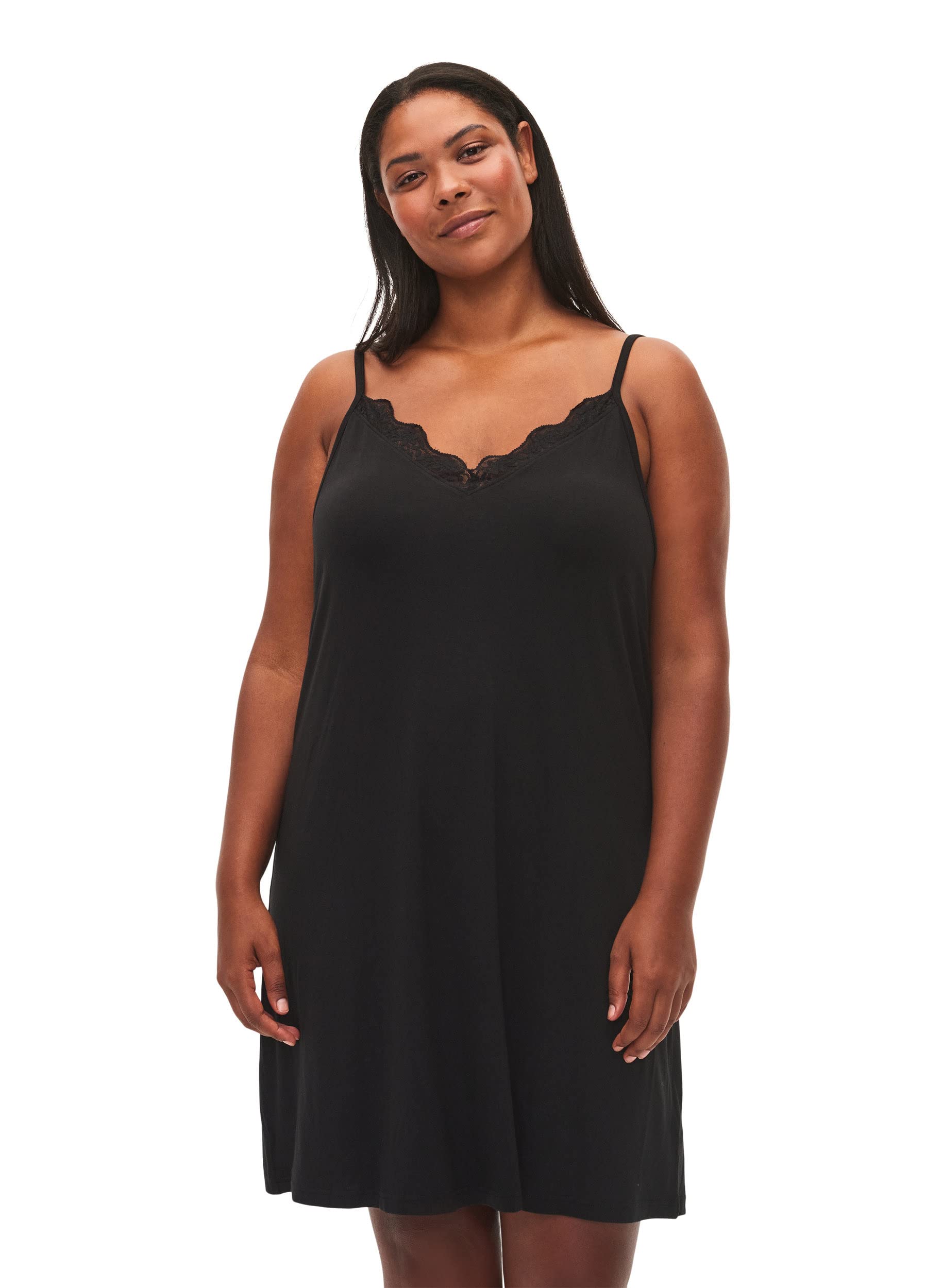 Zizzi Negligé Viskose Spitze Träger Fig Gr 42-44