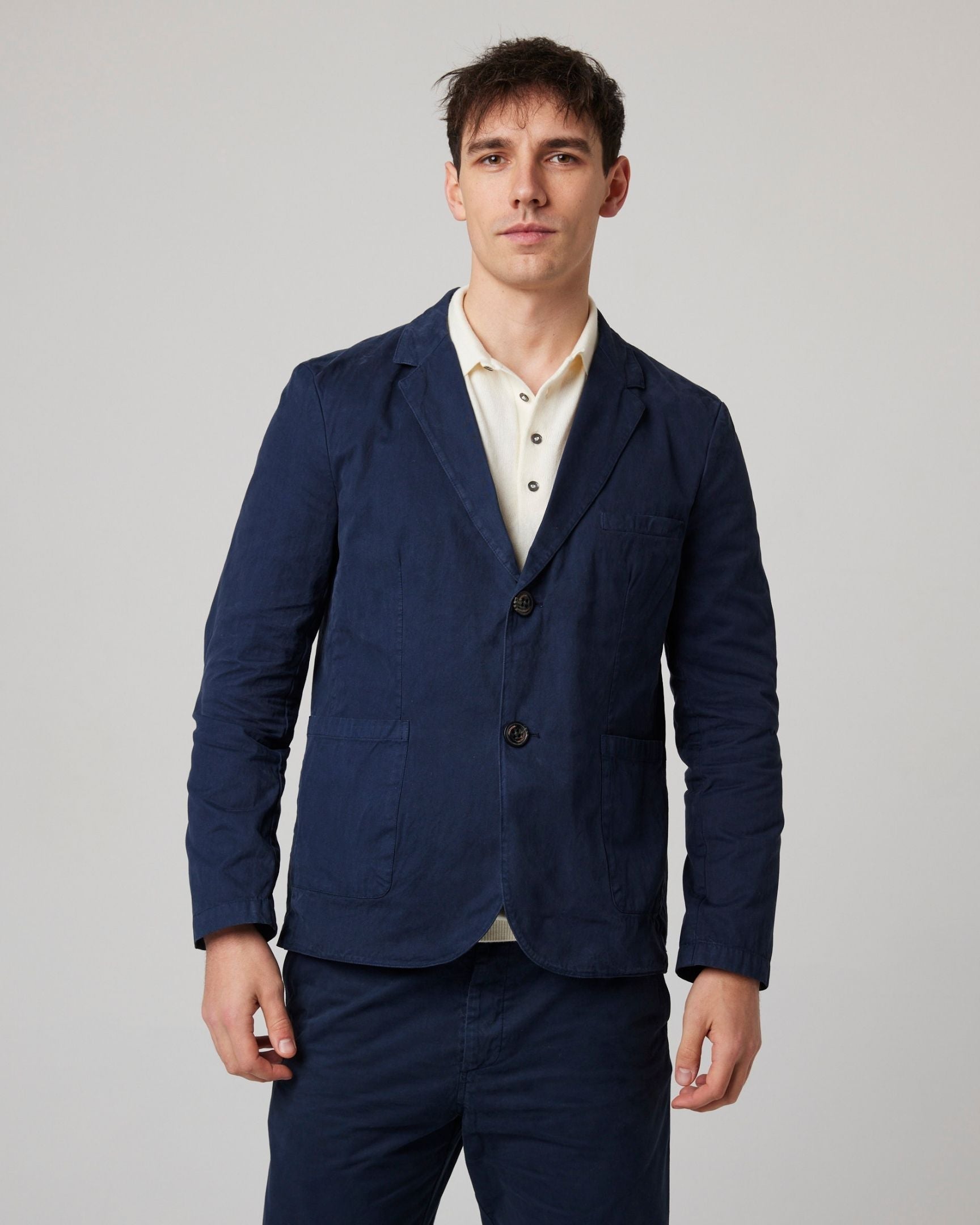 Peregrine Belmont Capsule Blazer Sakko Navy Baumwolle