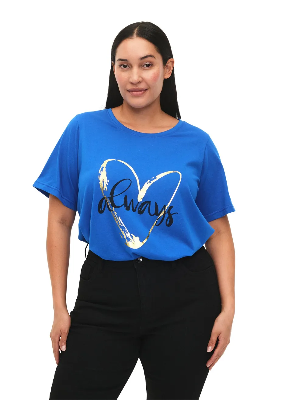 Flash by Zizzi T-Shirt 2er-Pack Rundhals Aufdruck Kurzarm