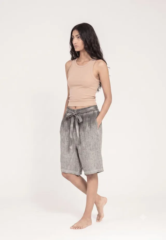 Sanctamuerte Pantaloni Bermuda Shorts Leinen Degradé