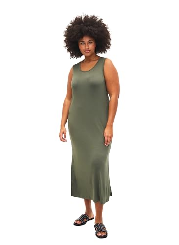 ZIZZI Dresses Trägerloses Rippen Kleid Viskose Lang Stretch