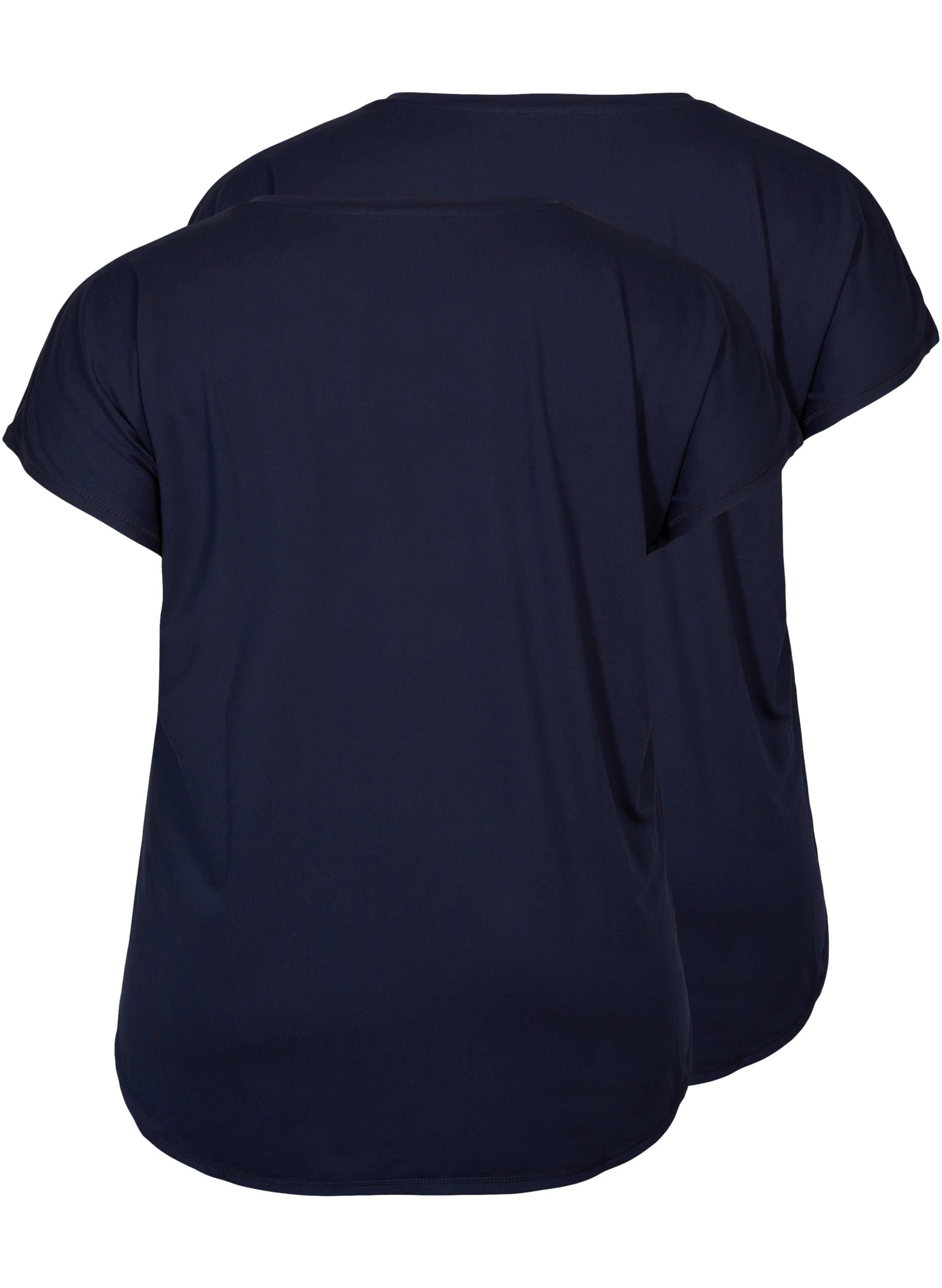 Active by Zizzi T-Shirt V-Ausschnitt 2er-Pack Sport