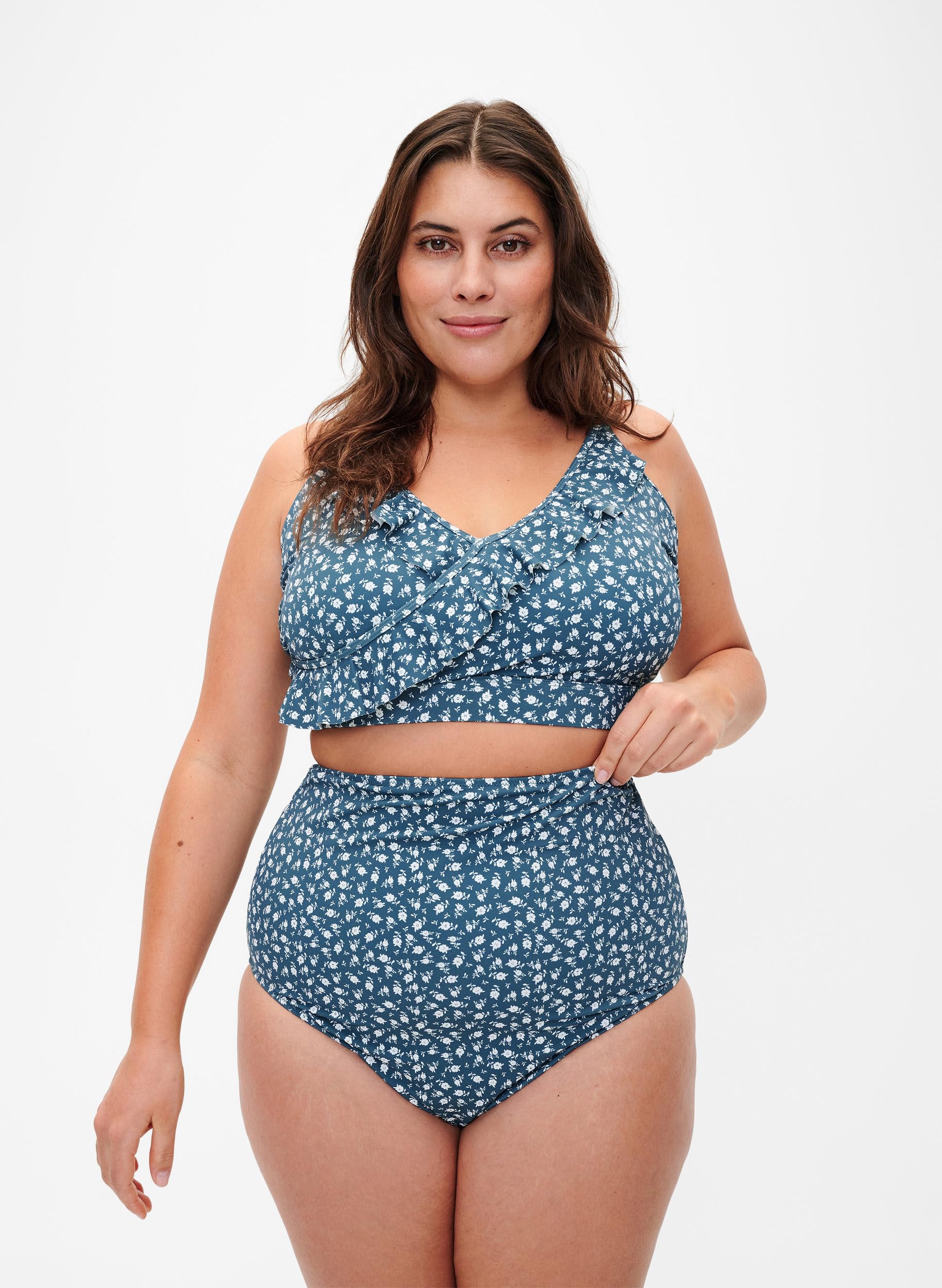 Zizzi Swim Bikinihose Blumenprint High-Waist 42-60