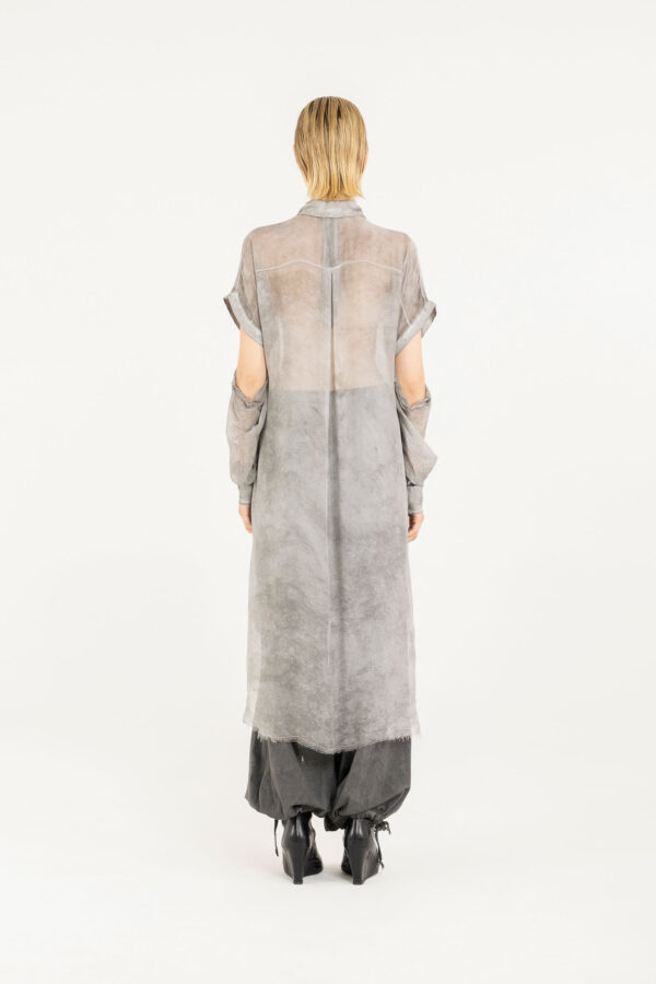 Sanctamuerte Chemisier Blusenkleid Viskose-Seide Ärmel abnehmbar