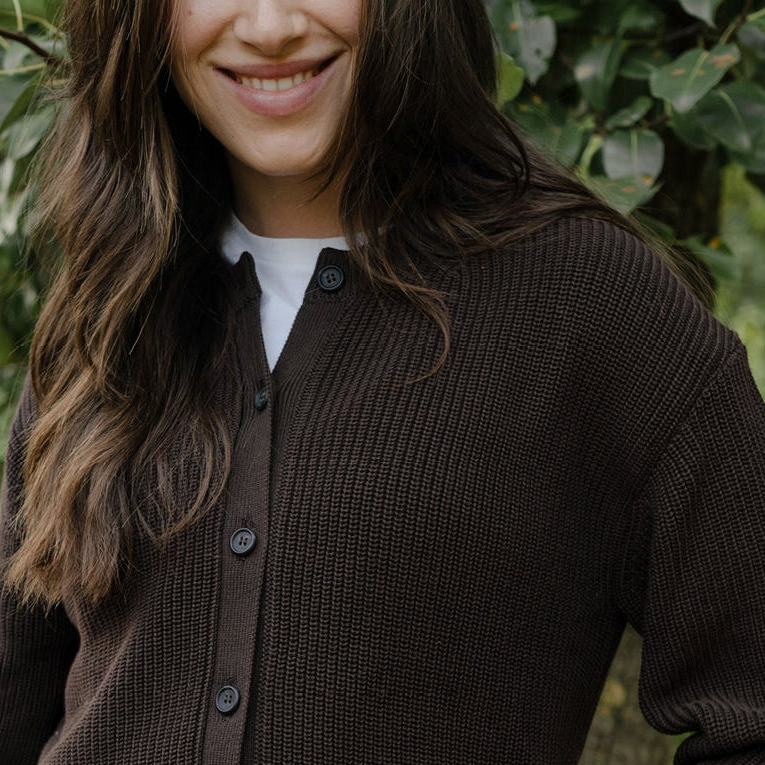 NORDLICHT Strickjacken Romy Strickjacke Braun Baumwolle