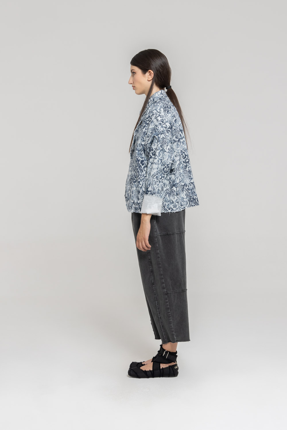 Sanctamuerte Capispalla Blazer Over Blazer Barockmuster Tencel