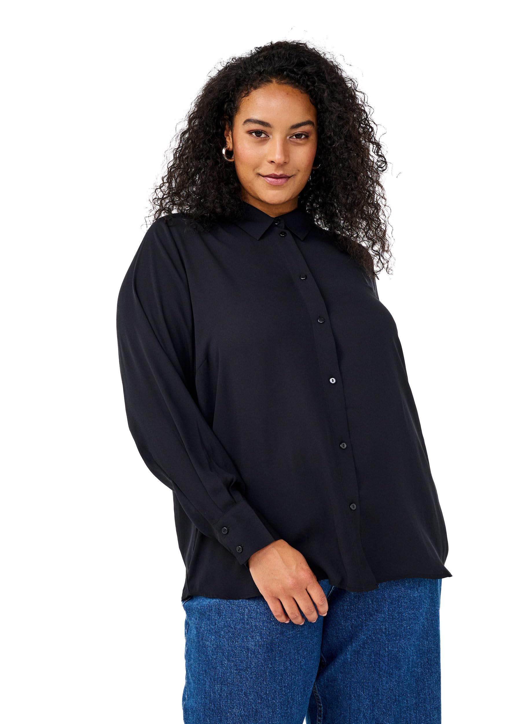 Zizzi Blouses & Shirts Bluse Damen Große Größen Langarm Regular Fit