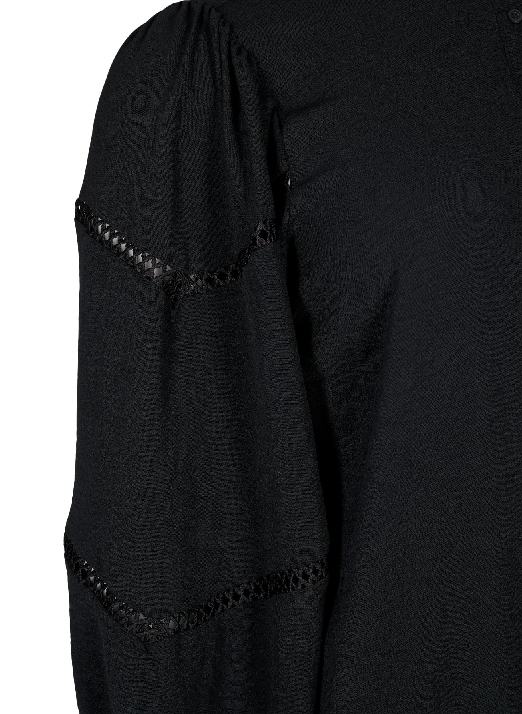 Zizzi Blouses & Shirts Hemdbluse Langarm Häkel Große Größen