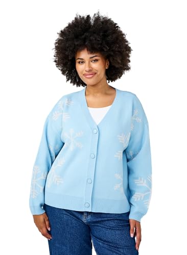 Zizzi Strickjacke Weihnachten Glitzer Knöpfe