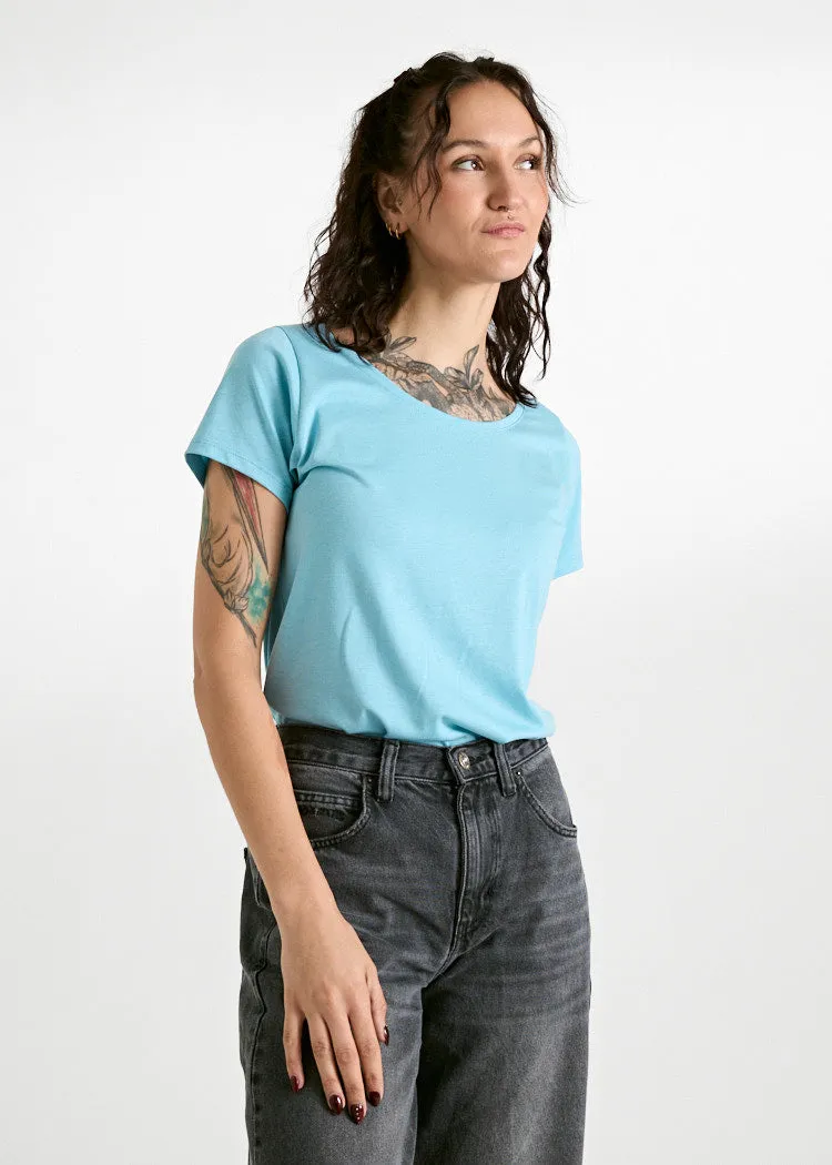 Wijld Lena Milky Blue Damen T-Shirt Lyocell Basic