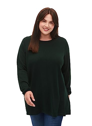 Zizzi Strickbluse Baumwolle Viskose Schwarz 50-52