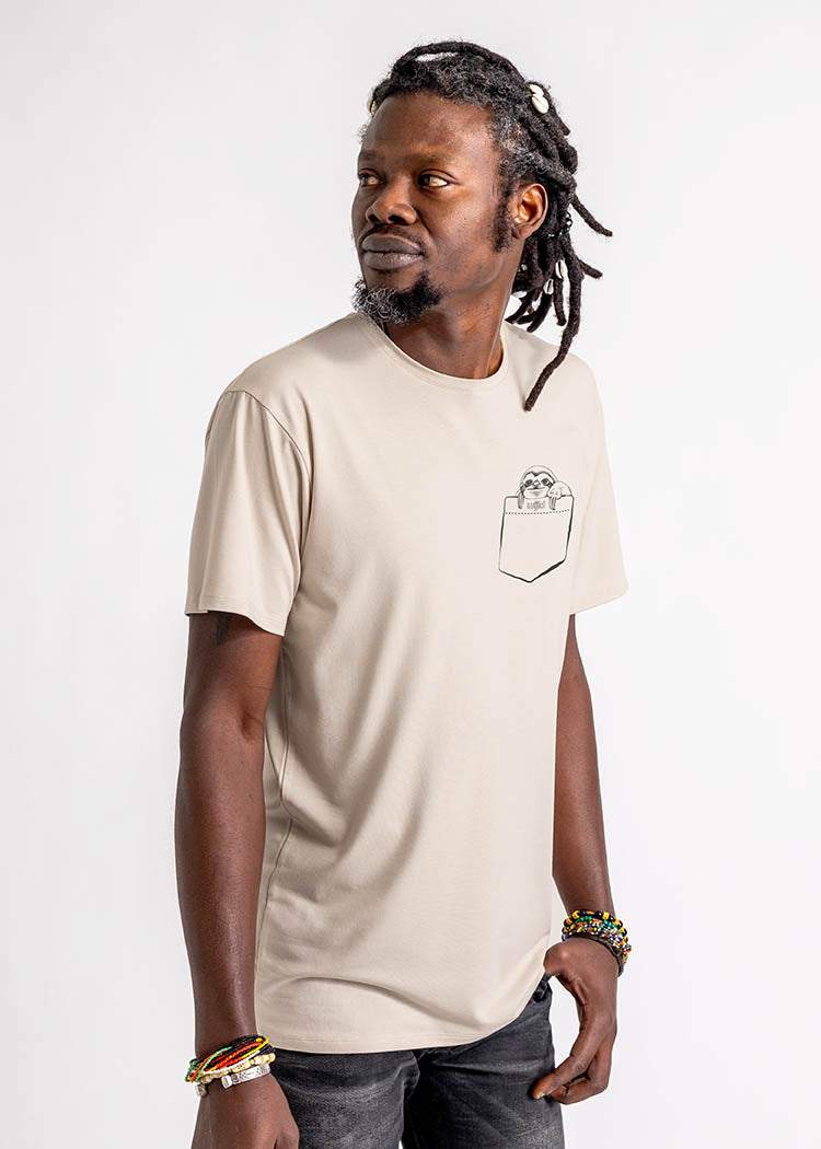 Wijld Timo Pocketsloth T-Shirt Brusttasche Print Holz