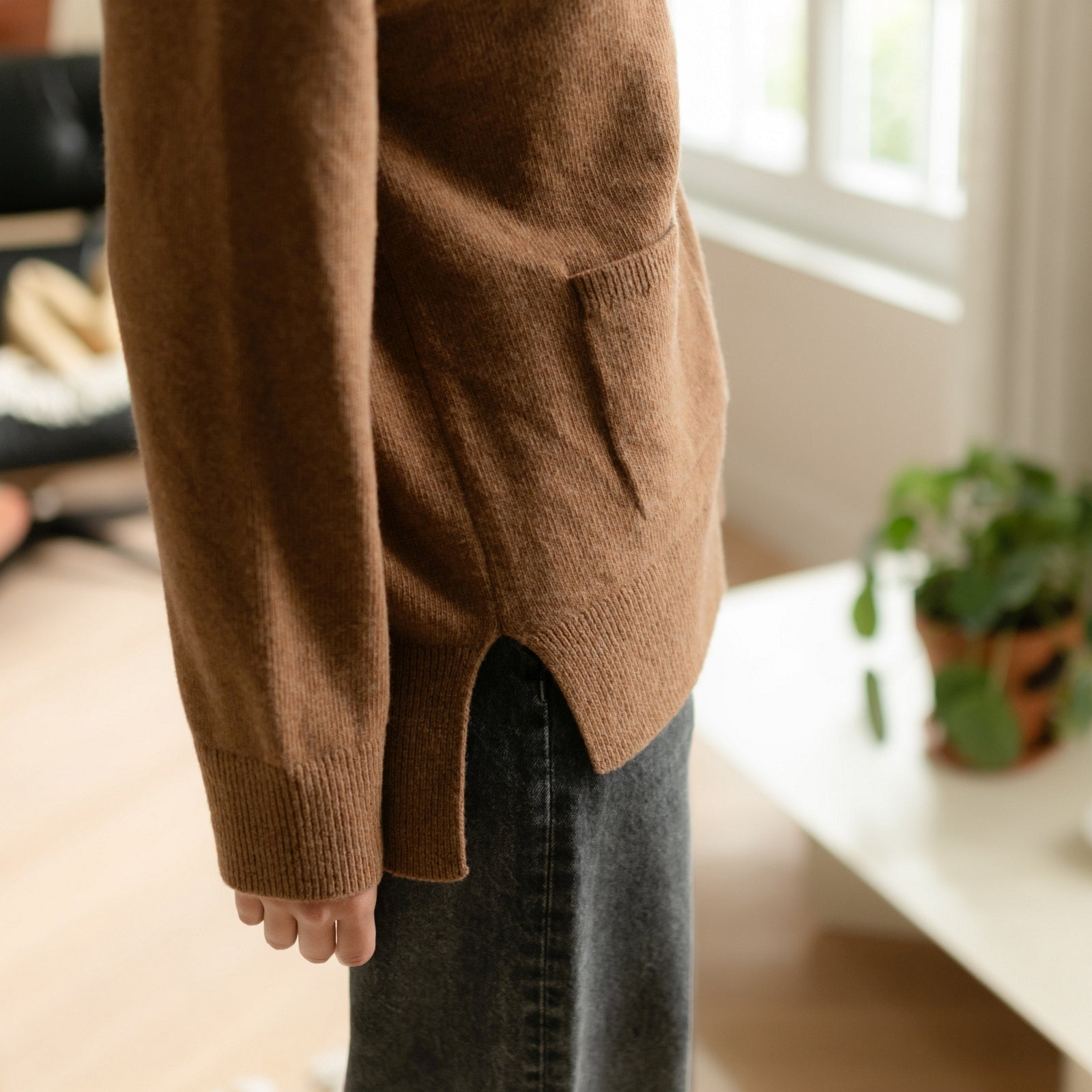 Nordlicht Milla Woll-Cardigan Strickjacke braun Recycling-Wolle