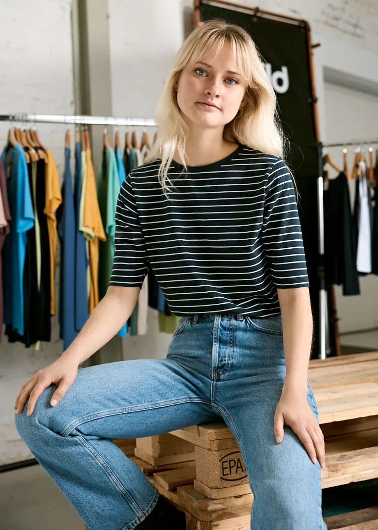 Wijld Woodshirt Lola Whitestripes Damen T-Shirt Carbon