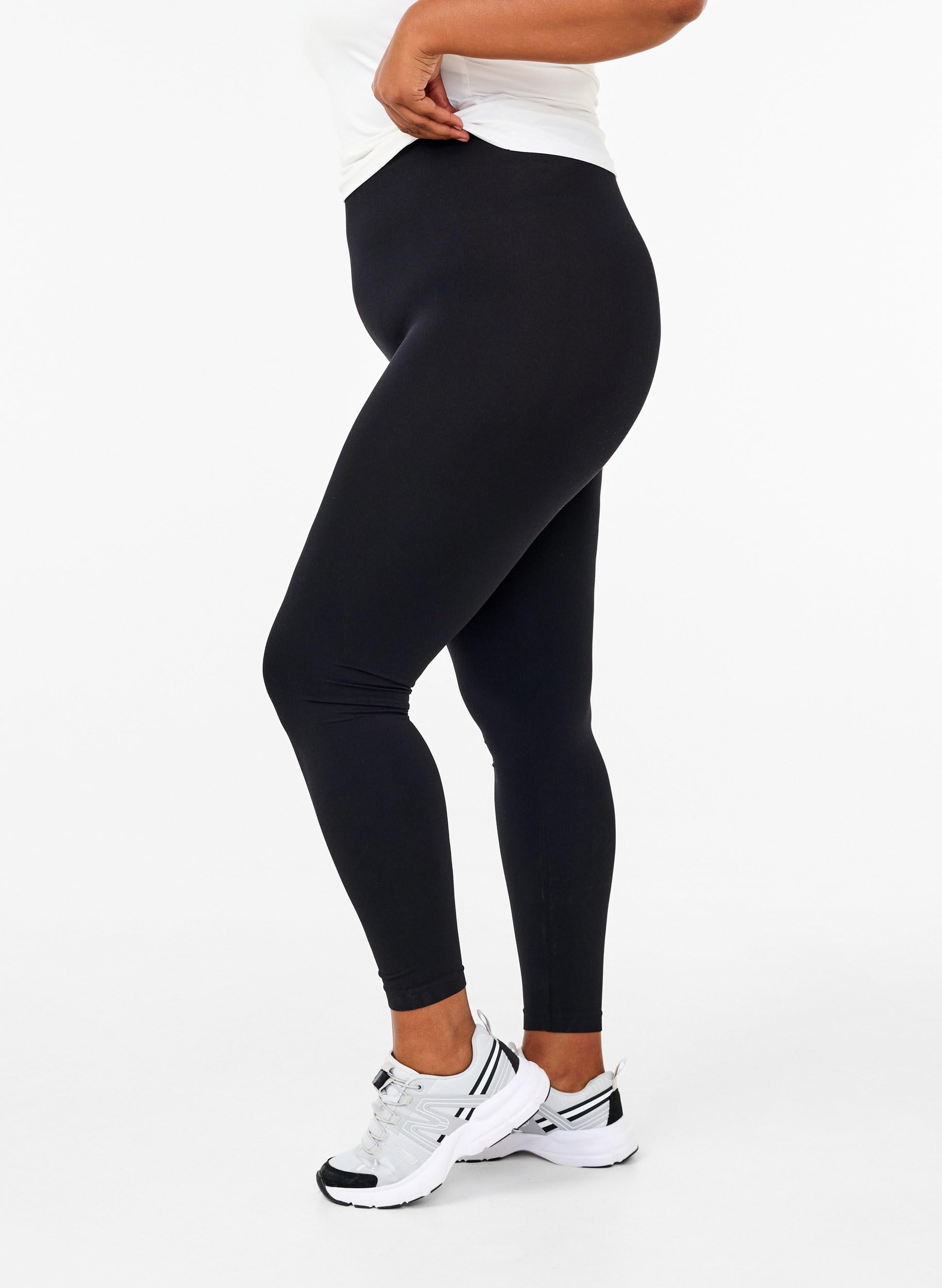 Zizzi Leggings Damen Nahtlos Basic Lang Stretch Gr. 54-56