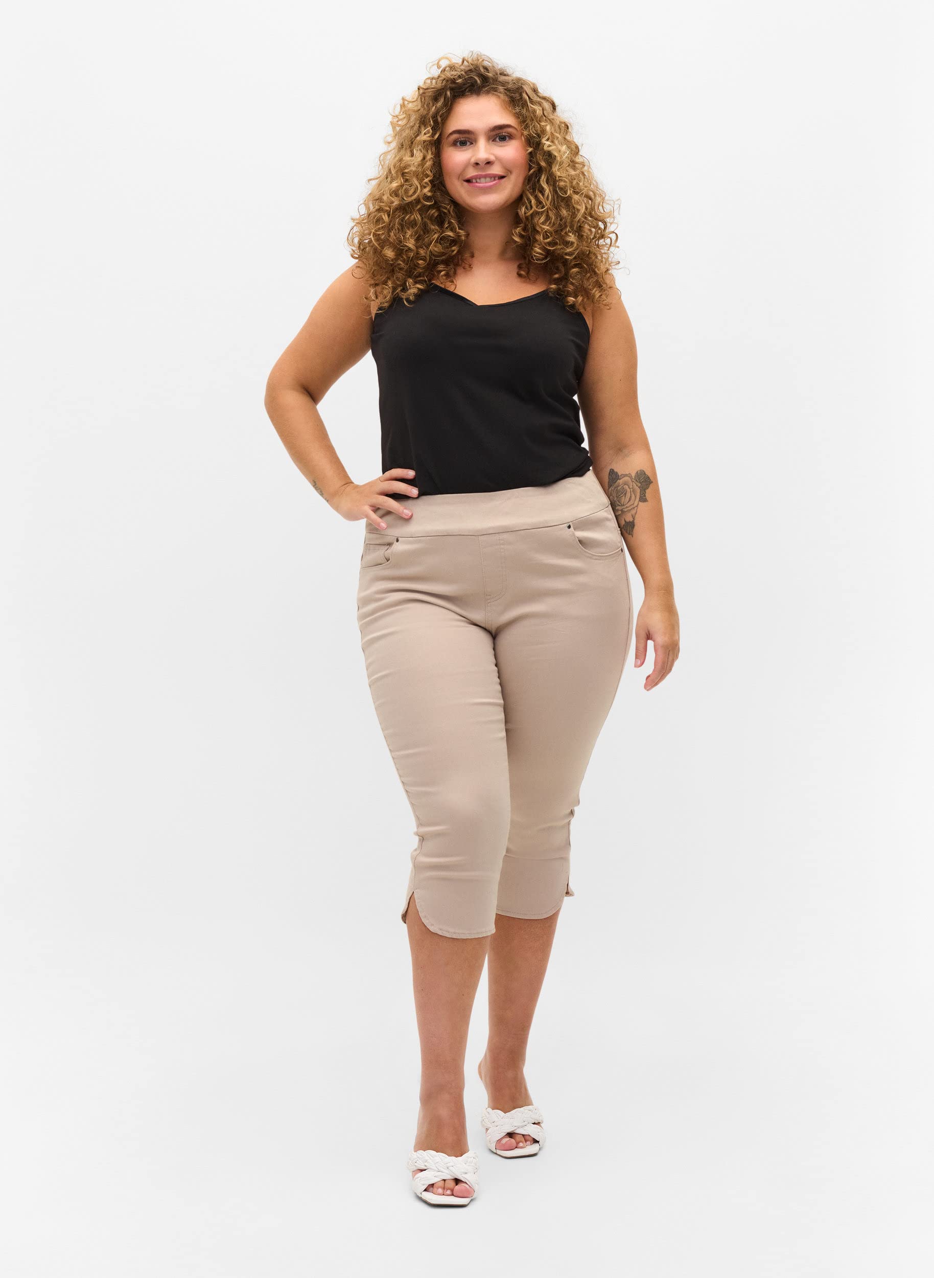 Zizzi Trousers & Leggings Caprihose Rainy Day 46-48 Baumwolle