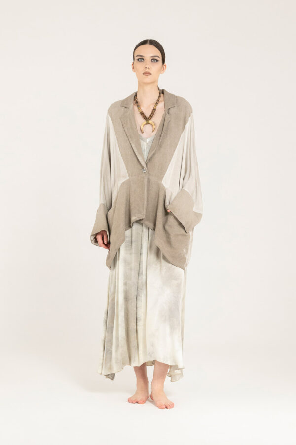 Sanctamuerte Capispalla Blazer Over Lungo Baumwolle-Satin