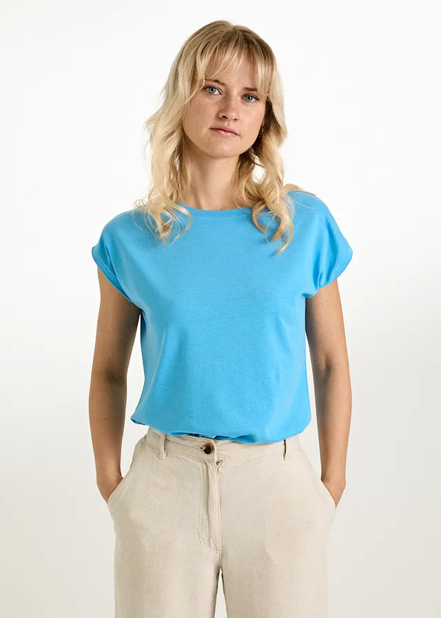 Wijld Woodshirt Elena Damen Shirt Azure Blue Lyocell