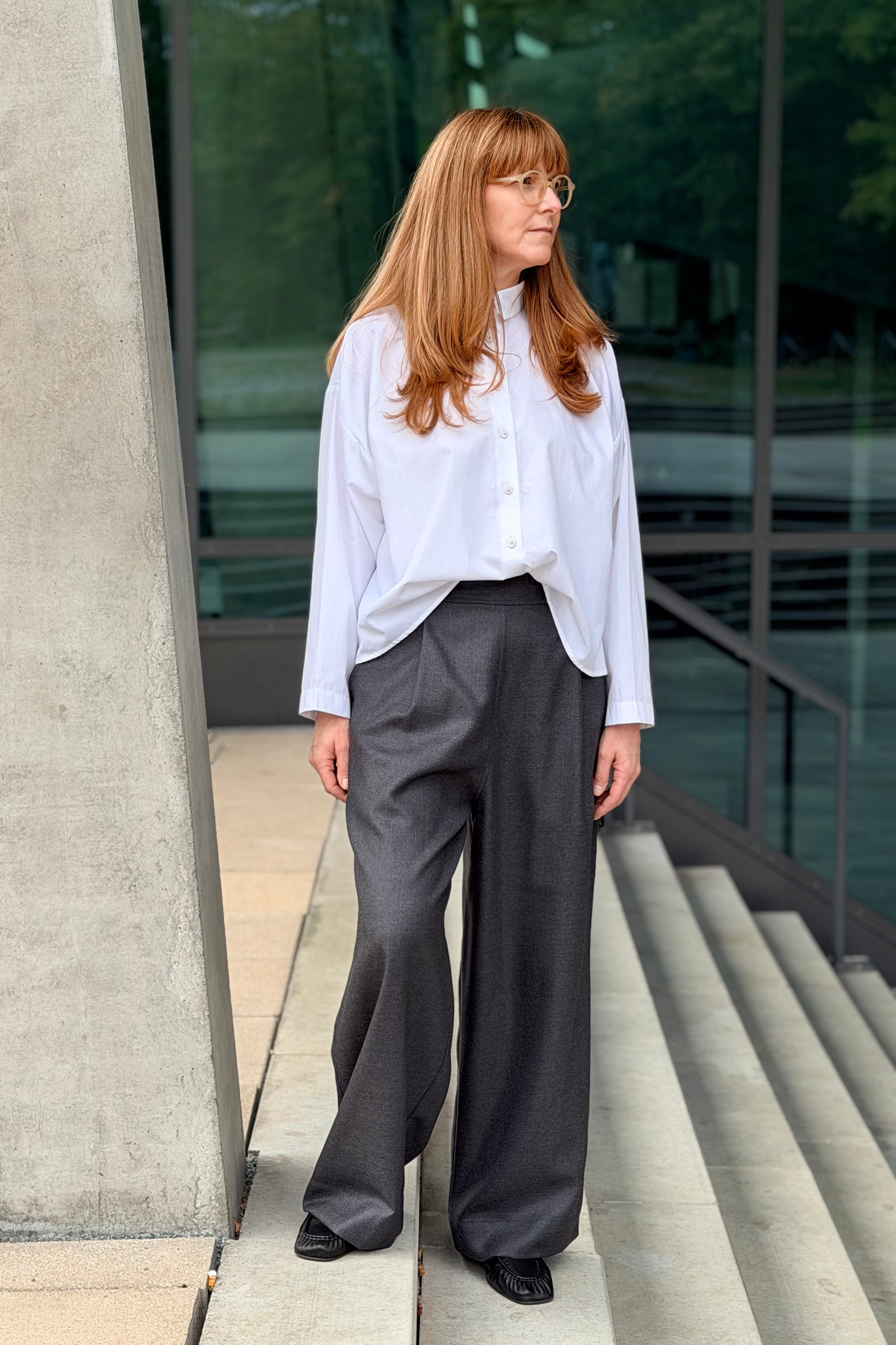 Christiane Strobel JUSTINE Bundfaltenhose Wolle dunkelgrau