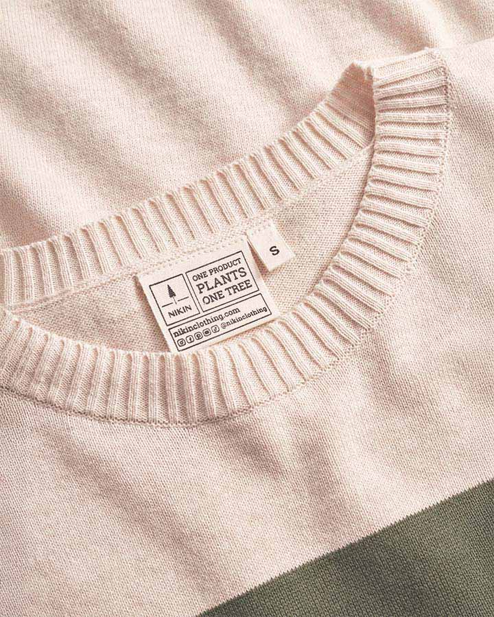 NIKIN TreePullover Knitted Stripes Pullover Raw-Olive Bio