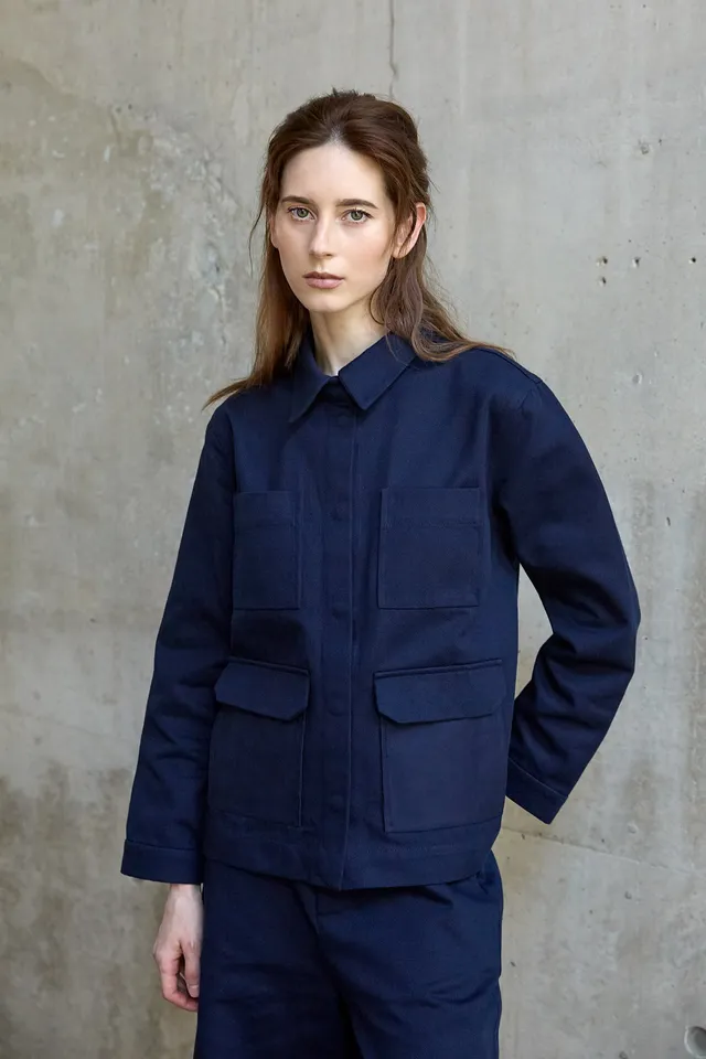 Christiane Strobel MARLENE Workwear Jacke Bio-Baumwolle Navy