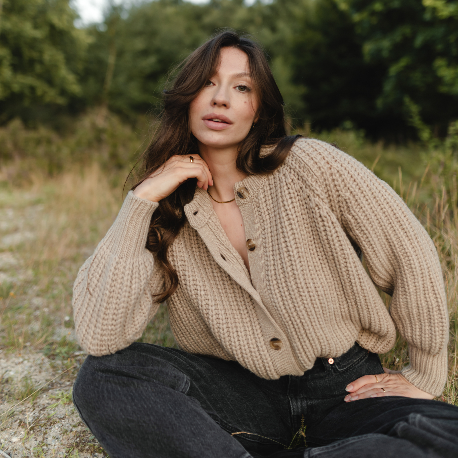 Nordlicht Mette Strickjacke Cardigan recycelte Wolle
