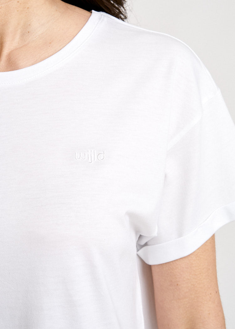 Wijld Jana Damen T-Shirt Whiteblue Holz Slim